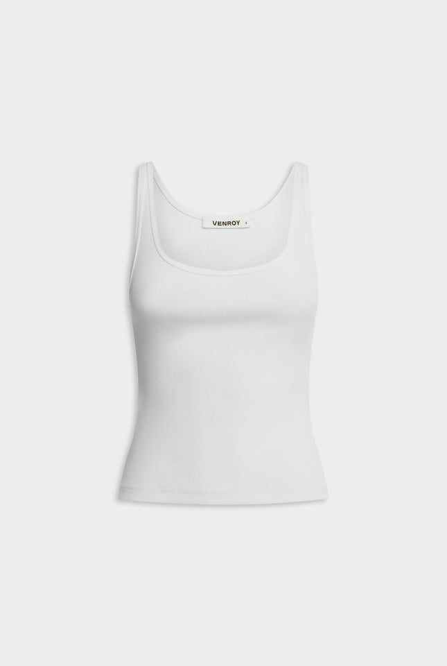 Rib Jersey Tank - White