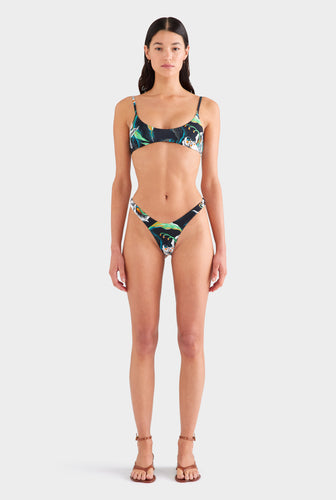 Cheeky Bikini Brief - Black/White Lily