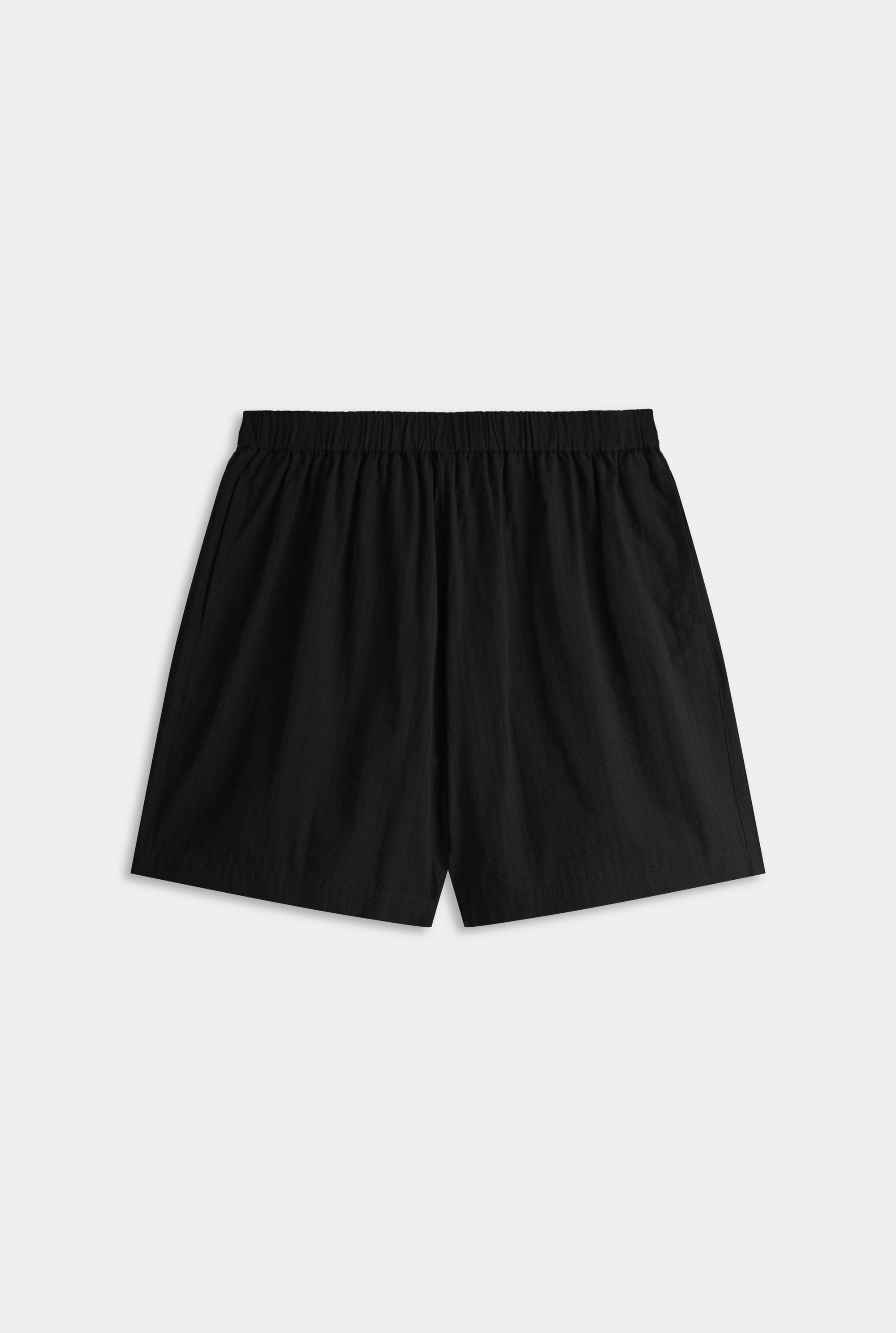 Seersucker Cotton Bermuda Short - Washed Black