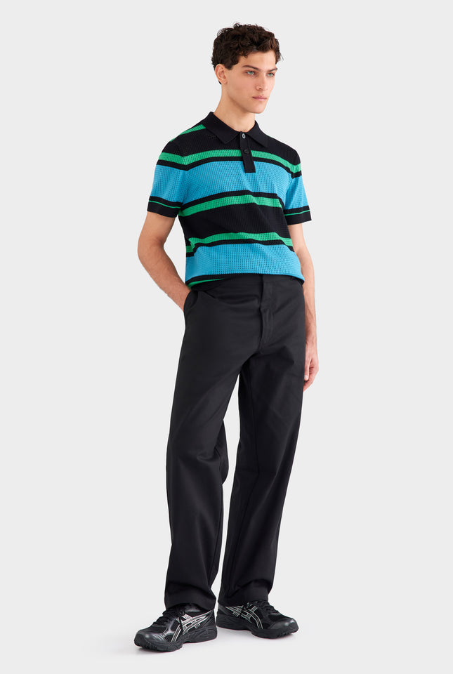 Straight Leg Cotton Canvas Pant - Black