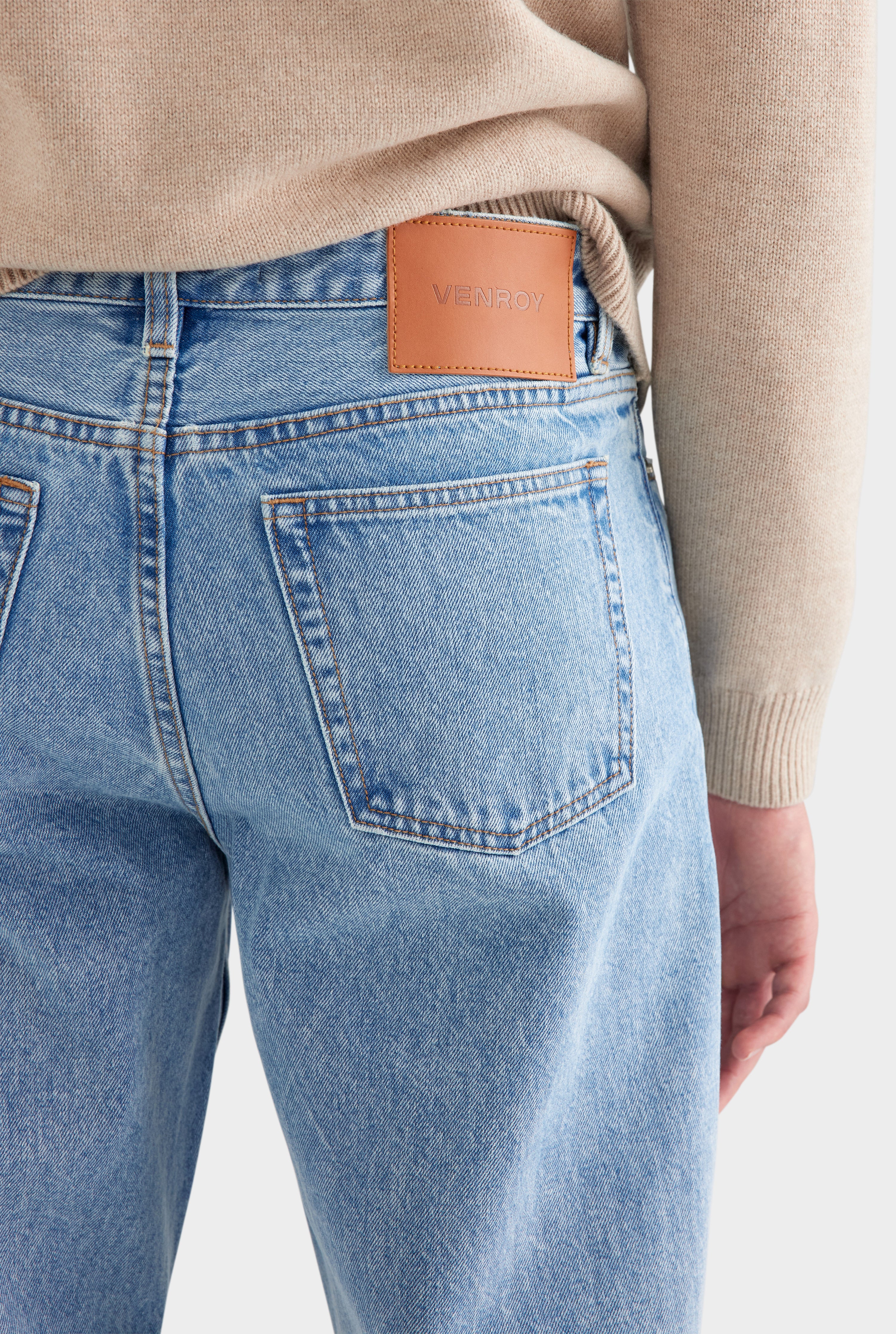 Straight Leg Denim Jean - Light Blue