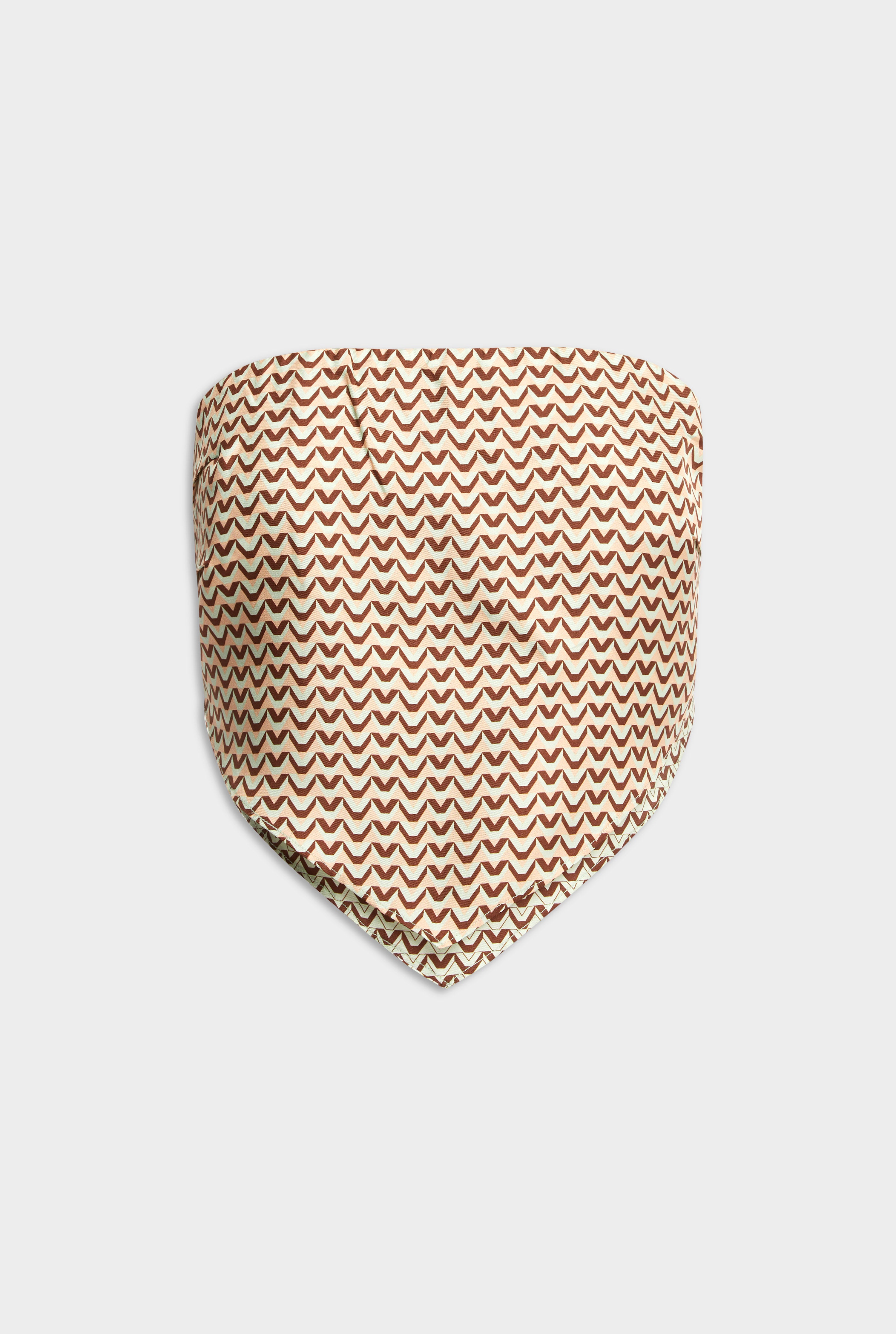 Strapless Layered Scarf Top - Pale Aqua/Peach V Monogram