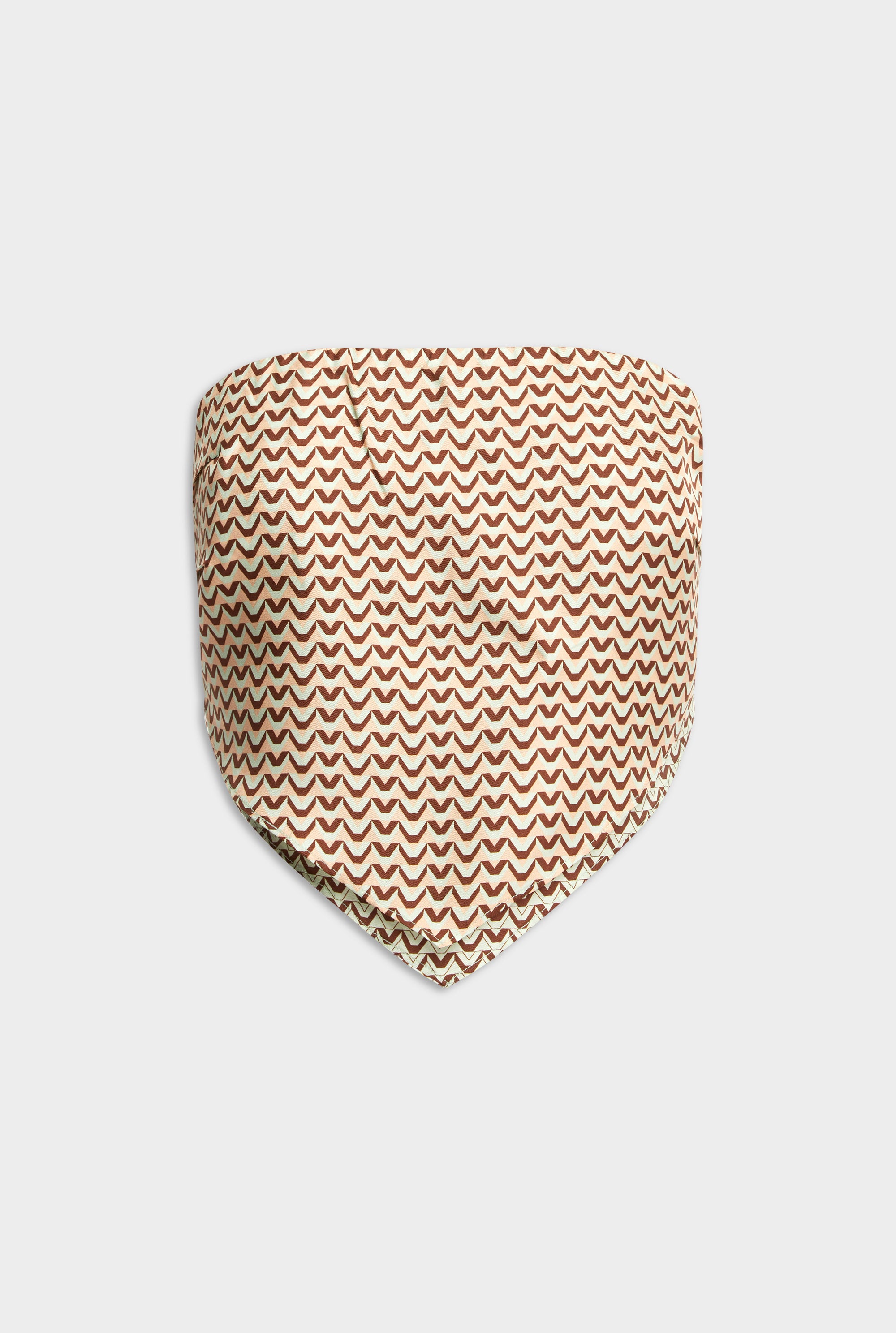 Strapless Layered Scarf Top - Pale Aqua/Peach V Monogram