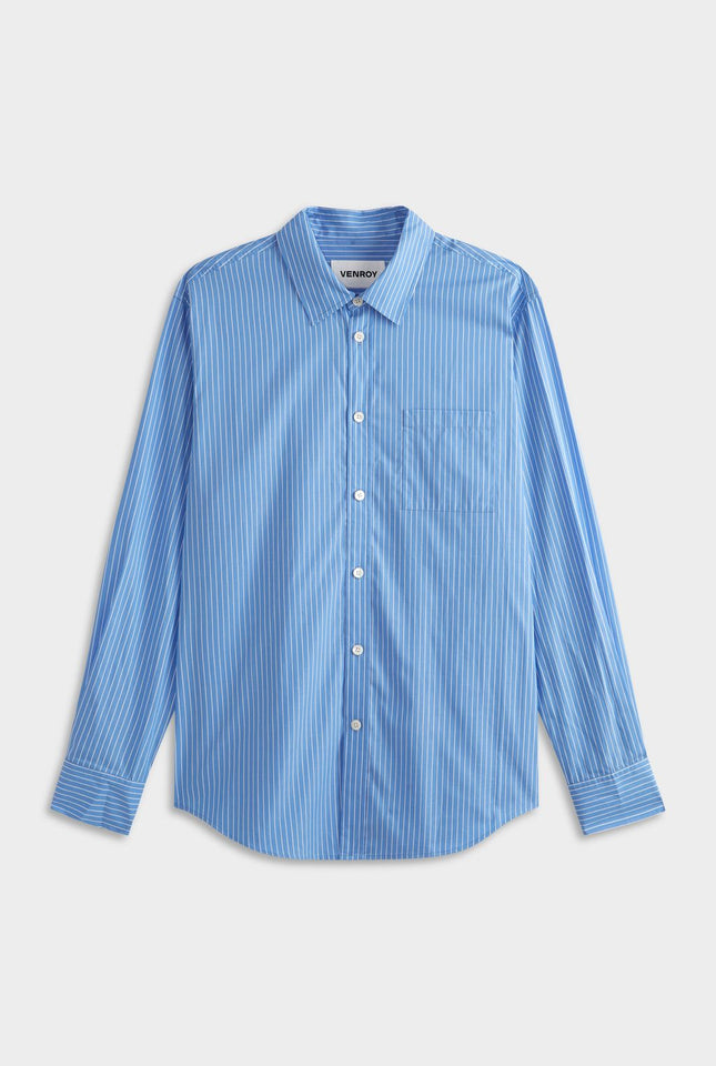 Stripe Cotton Shirt - Blue/White Stripe