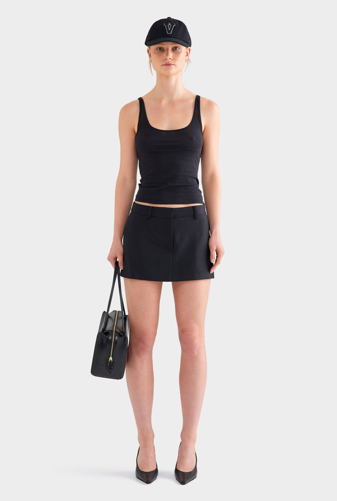 Tailored Wool Mini Skirt - Cream