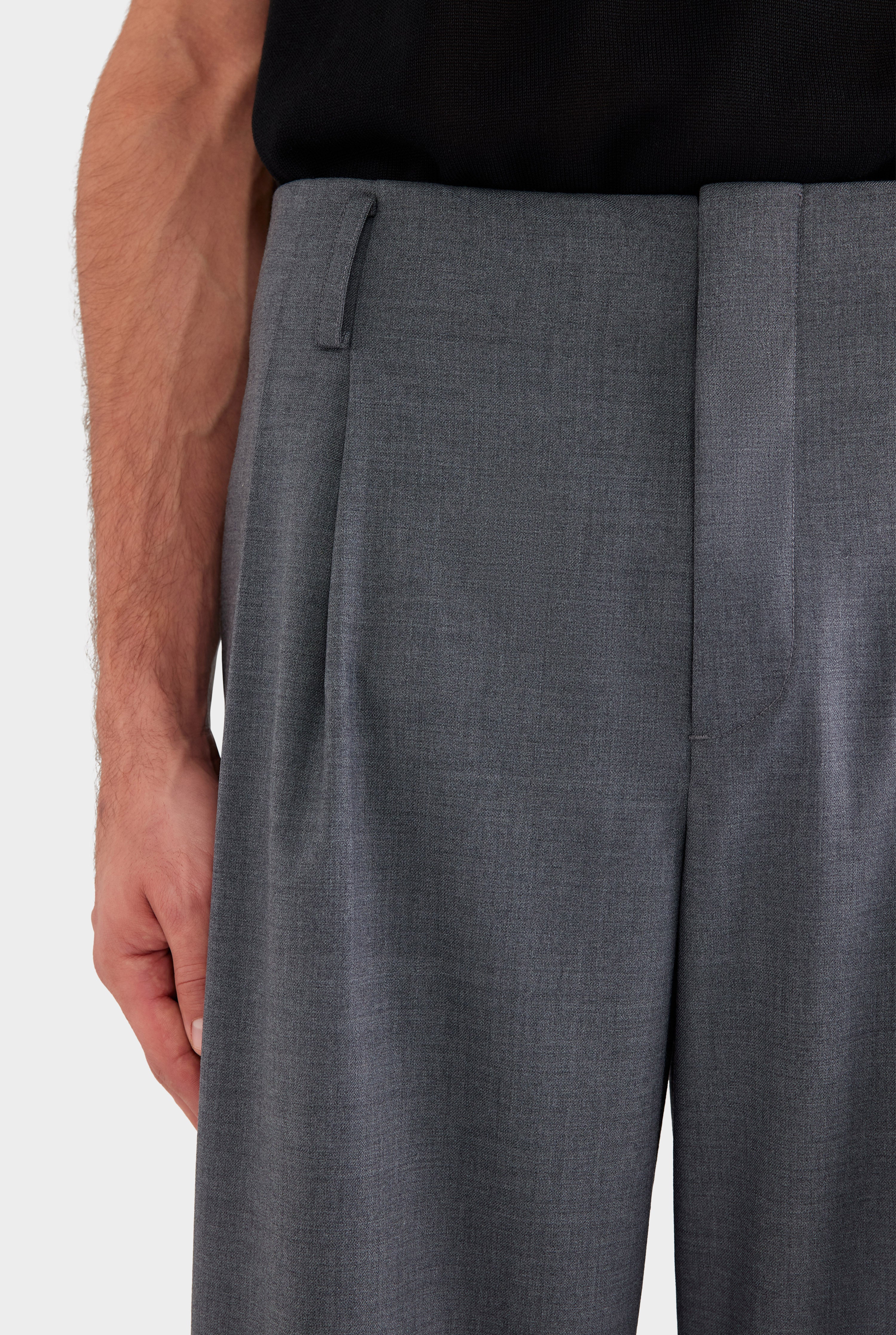 Tailored Wool Suit Trouser - Dark Grey Marl
