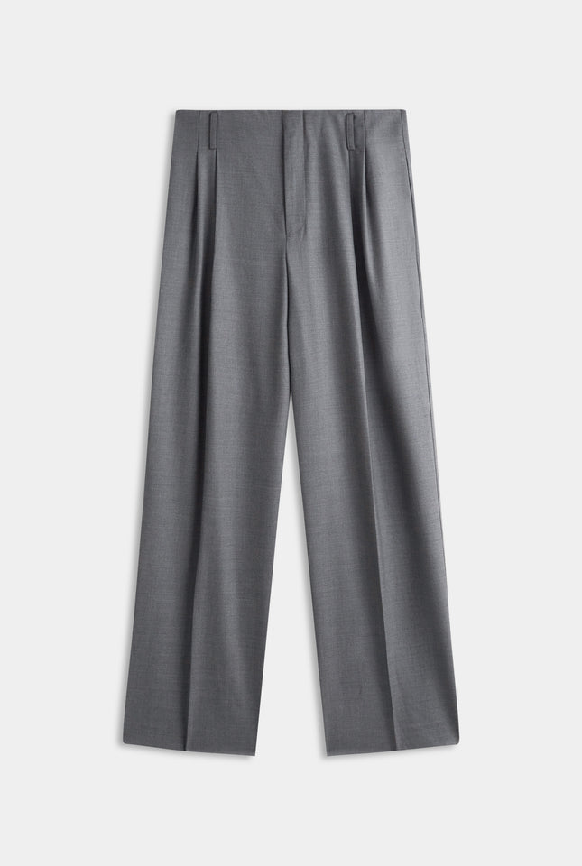 Tailored Wool Suit Trouser - Dark Grey Marl