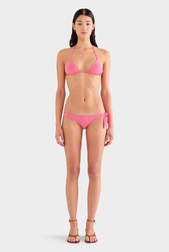 Side Tie Terry Bikini Brief - Hot Pink