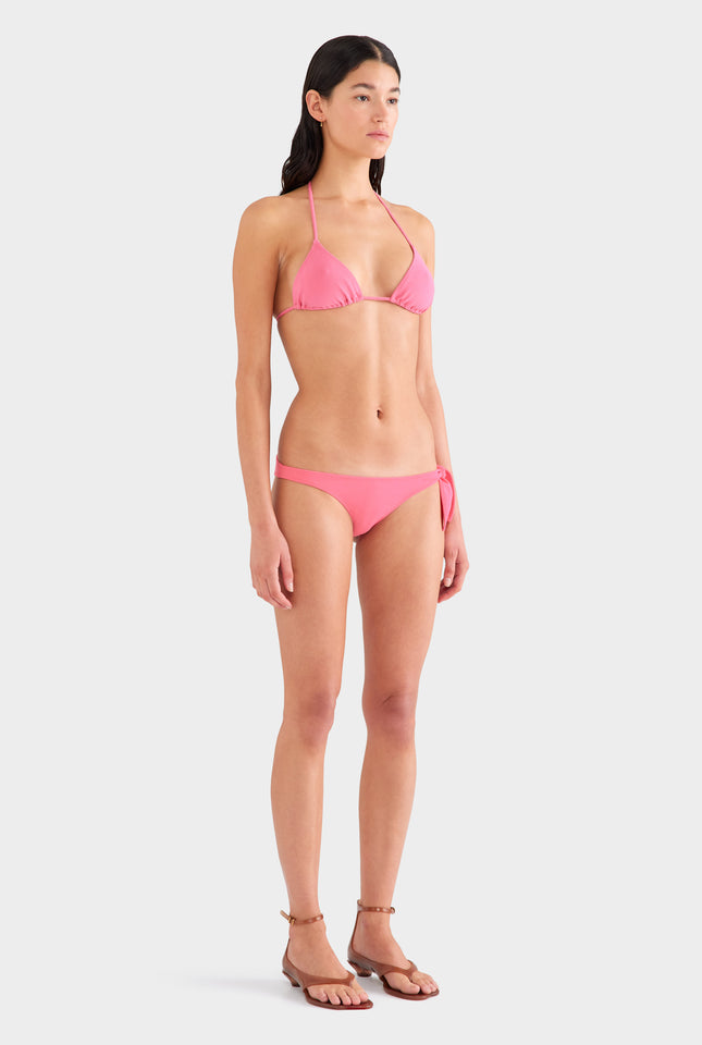 Side Tie Terry Bikini Brief - Hot Pink