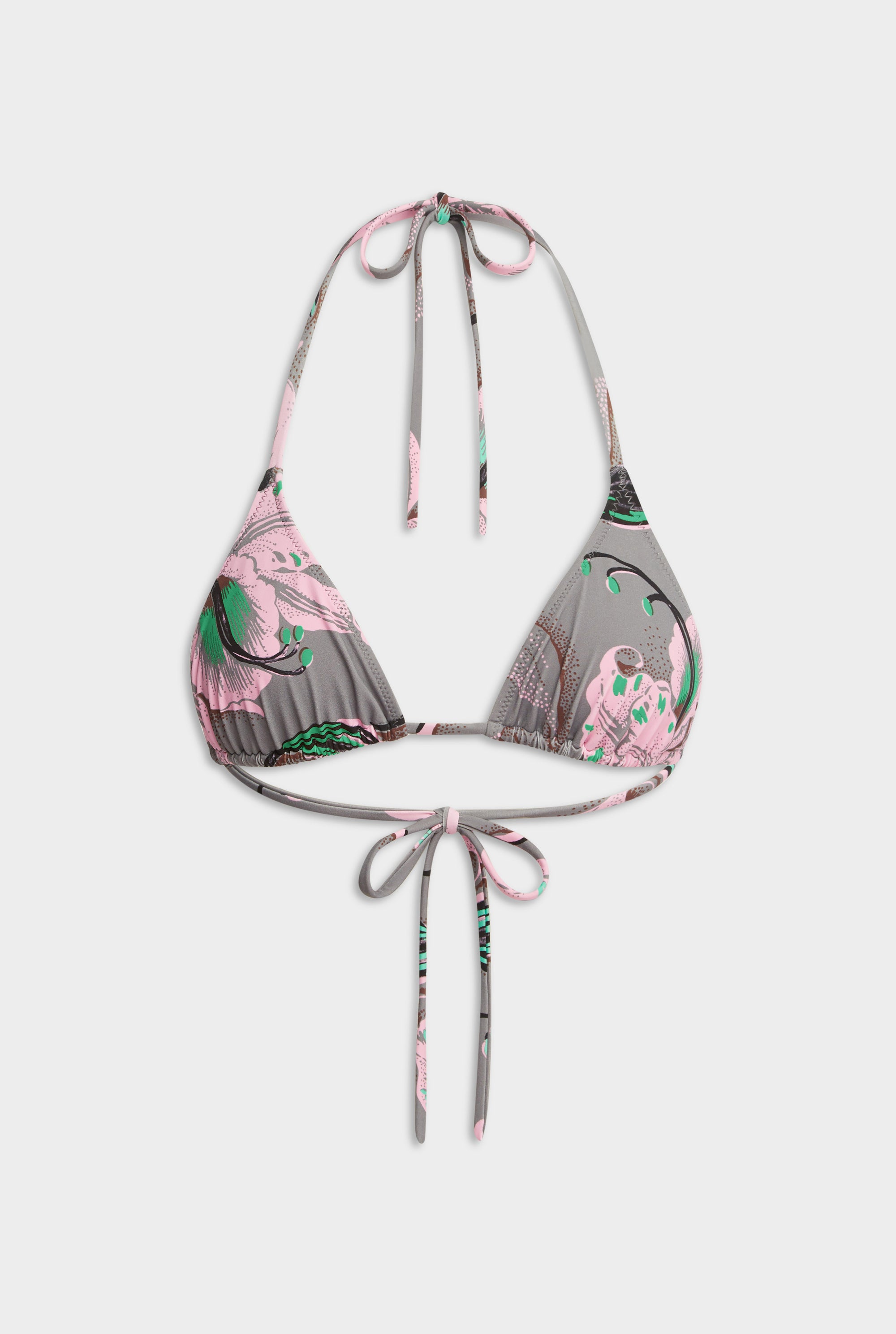 Triangle Bikini - Grey/Pink Lily
