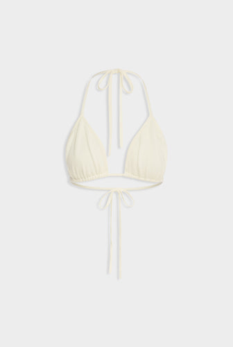 Knitted Triangle Bra - Off White