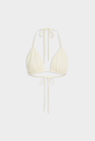 Knitted Triangle Bra - Off White
