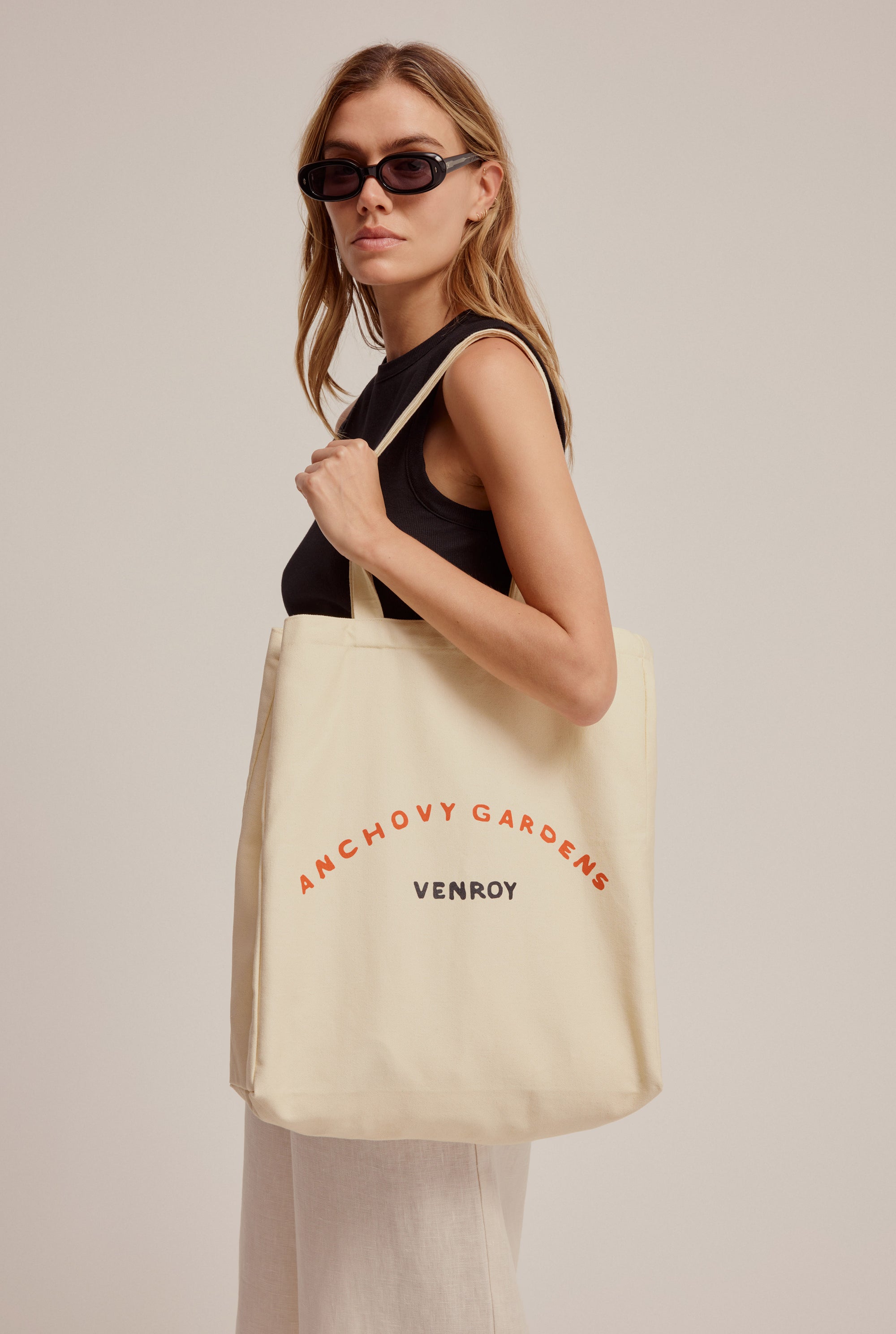 Anchovy Gardens Logo Canvas Tote - Pastel Yellow