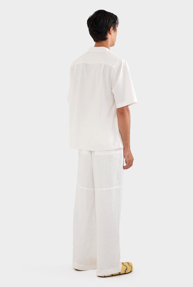 Boxy Cotton Camp Collar - Off White