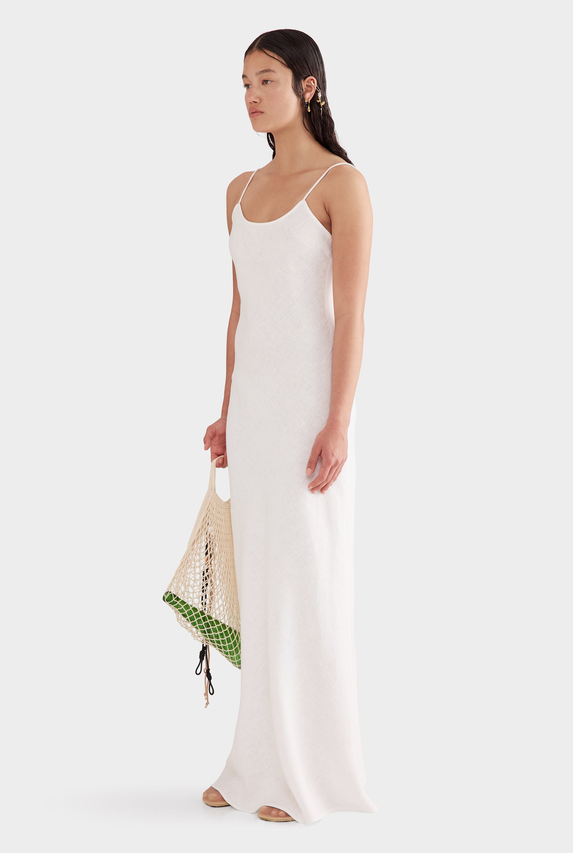 Linen Slip Dress - Off White