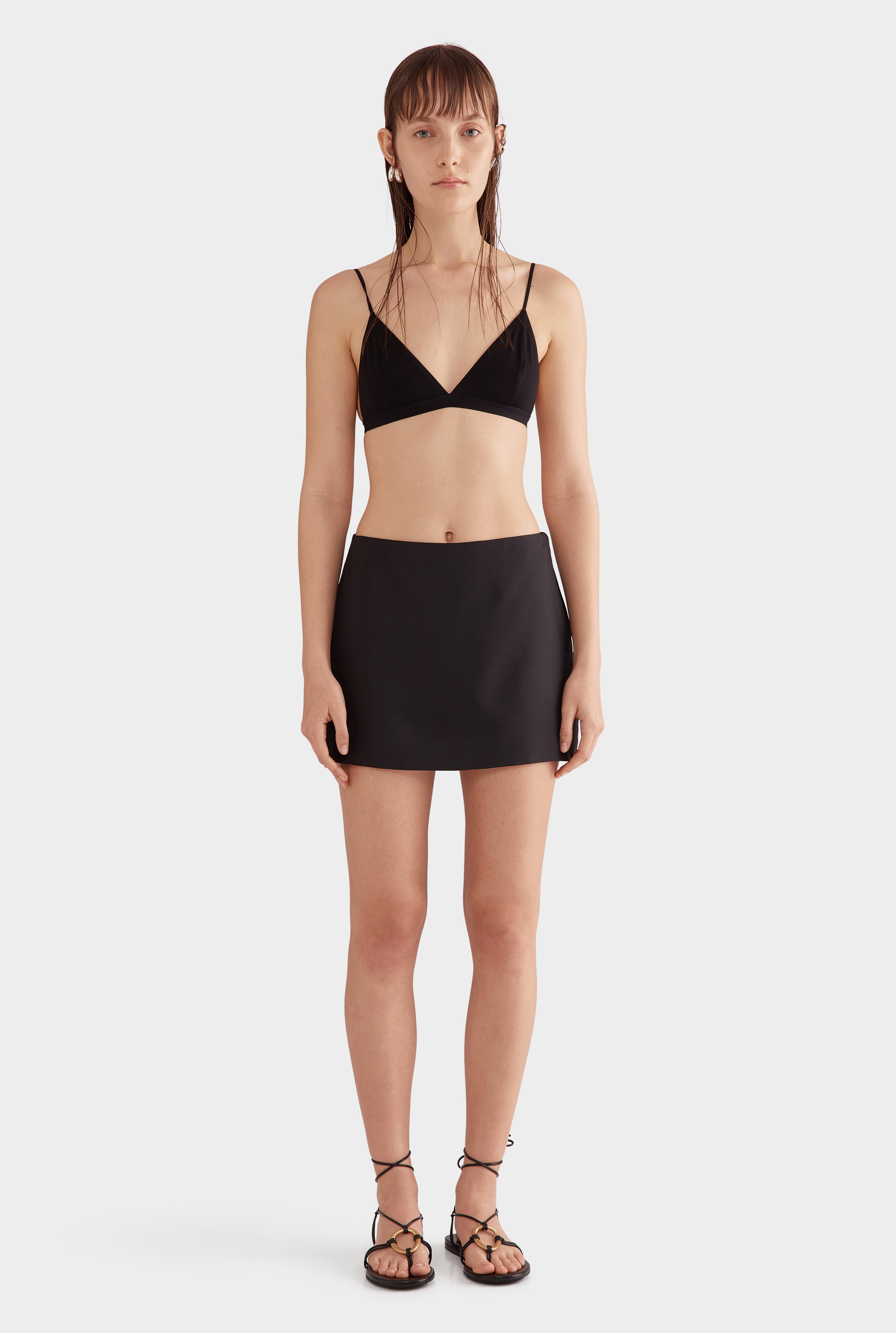 Silk Mini Skirt - Black