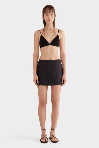 Silk Mini Skirt - Black