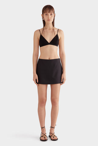 Silk Mini Skirt - Black