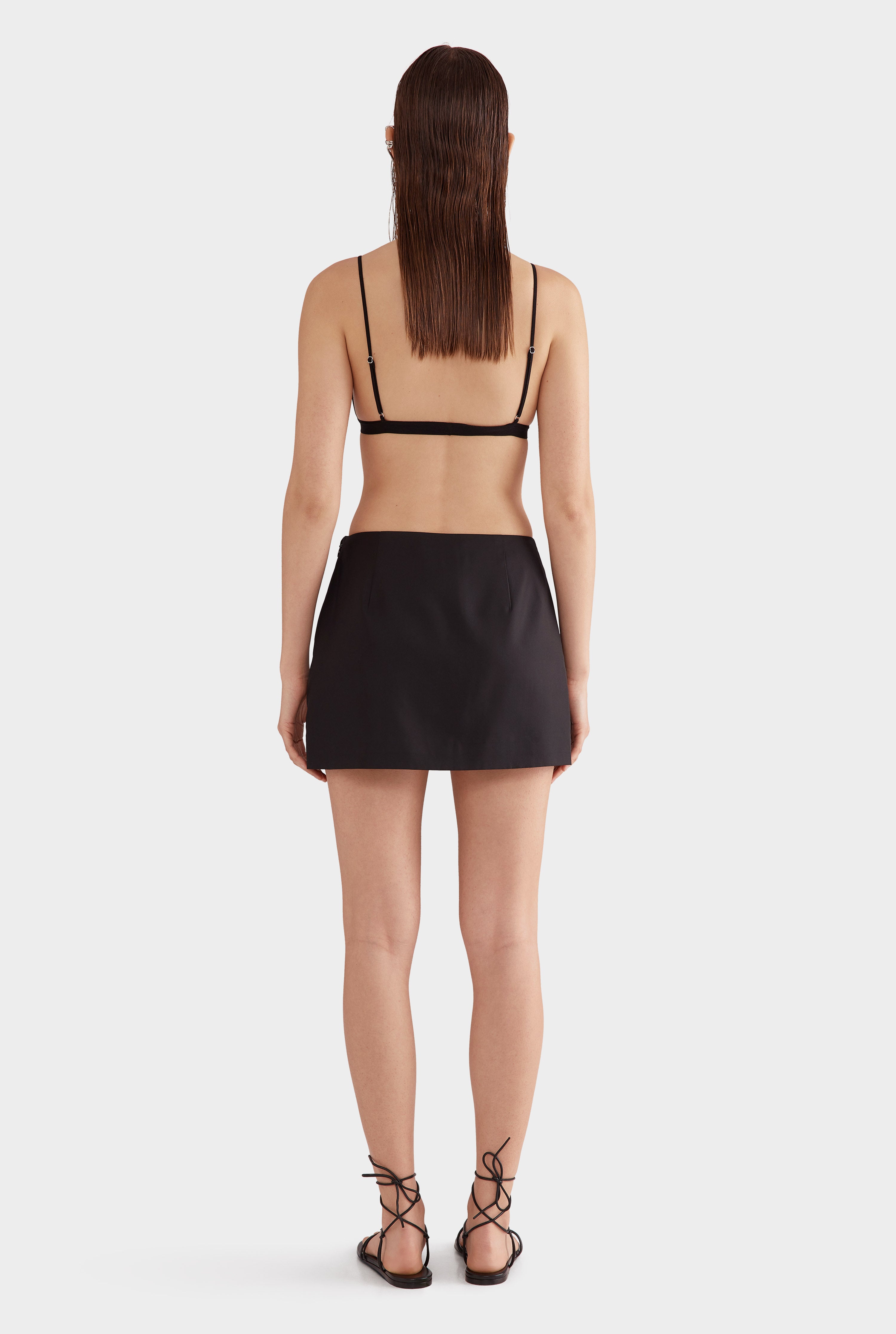 Silk Mini Skirt - Black