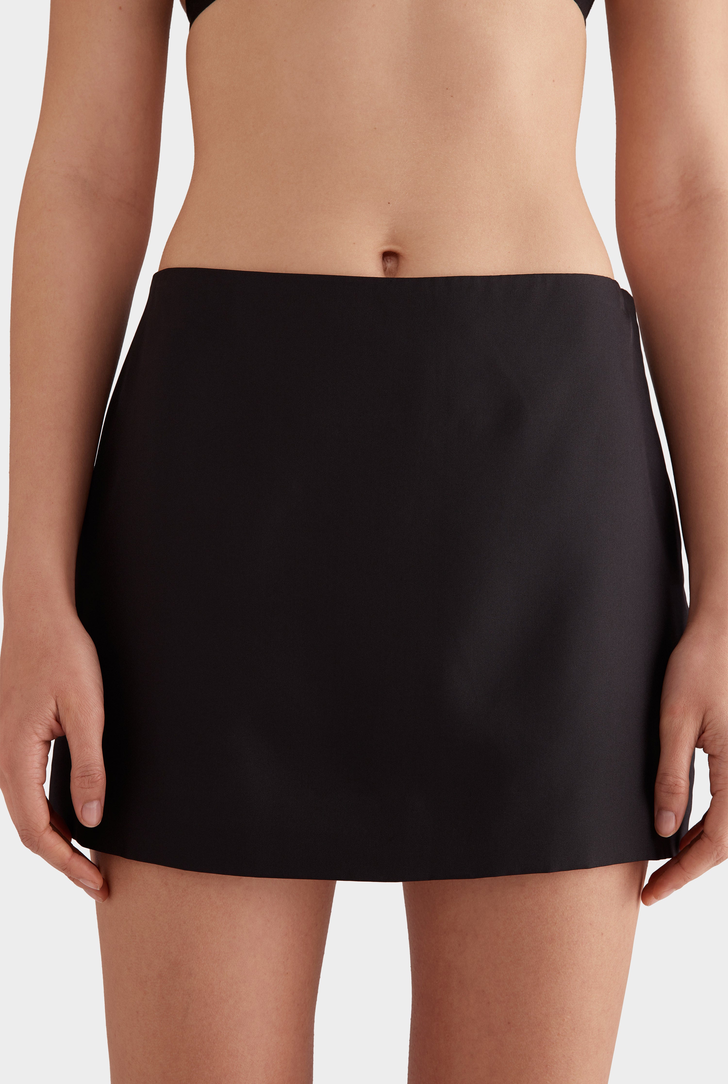 Silk Mini Skirt - Black