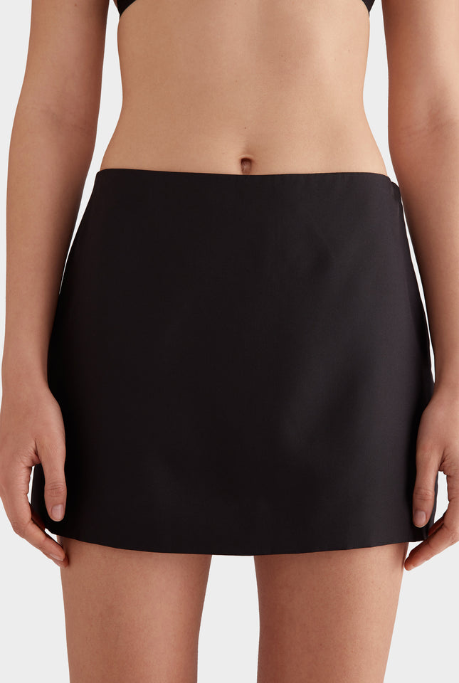 Silk Mini Skirt - Black