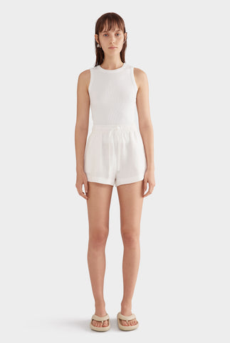 High Waisted Lounge Short 2.0 - White