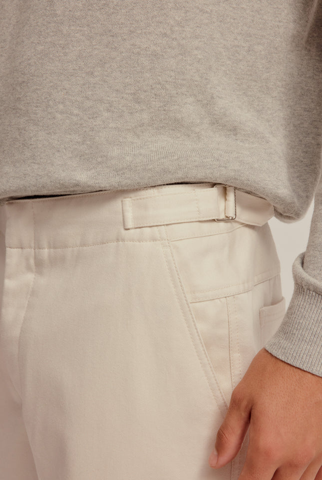 Cotton Twill Trouser - Off White
