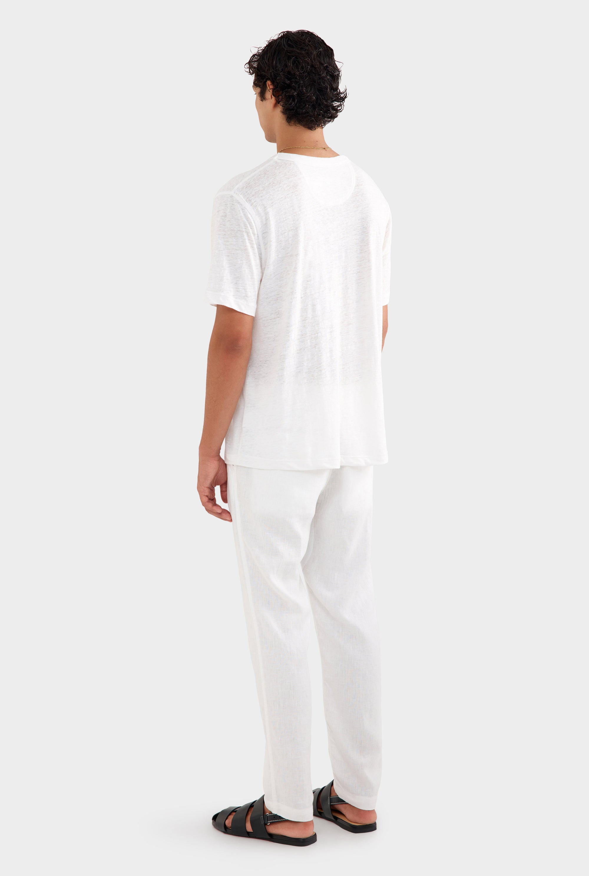 Coverstitch Linen T-Shirt - White