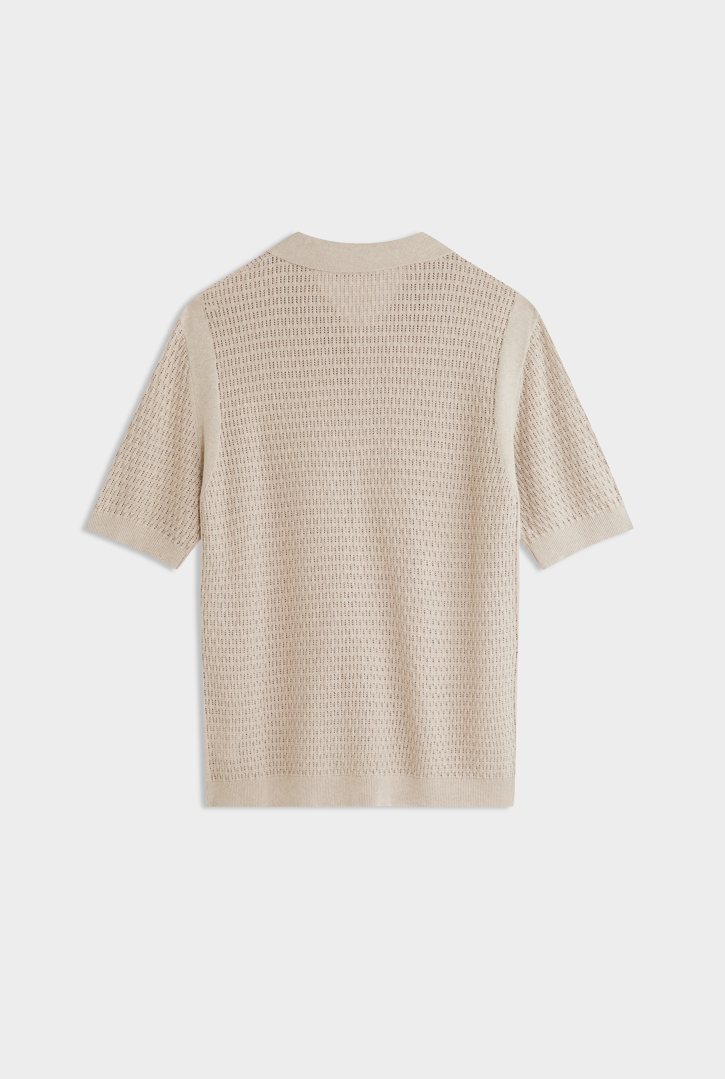 Crochet Border Shirt - Sand