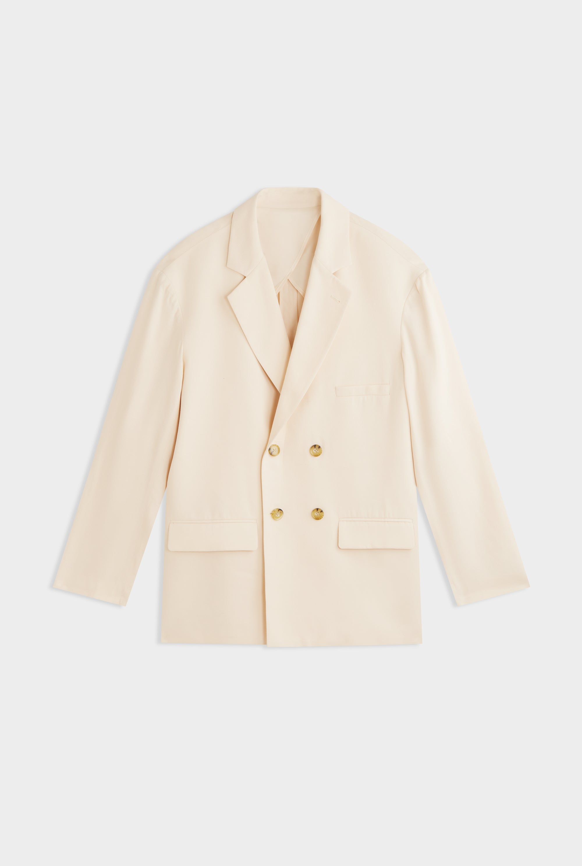 Double Breasted Tailored Blazer - Cream