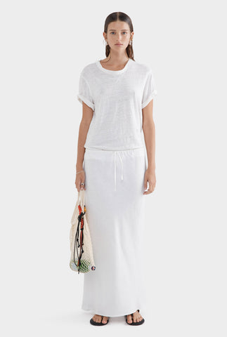 Drawstring Bias Skirt 2.0 - White