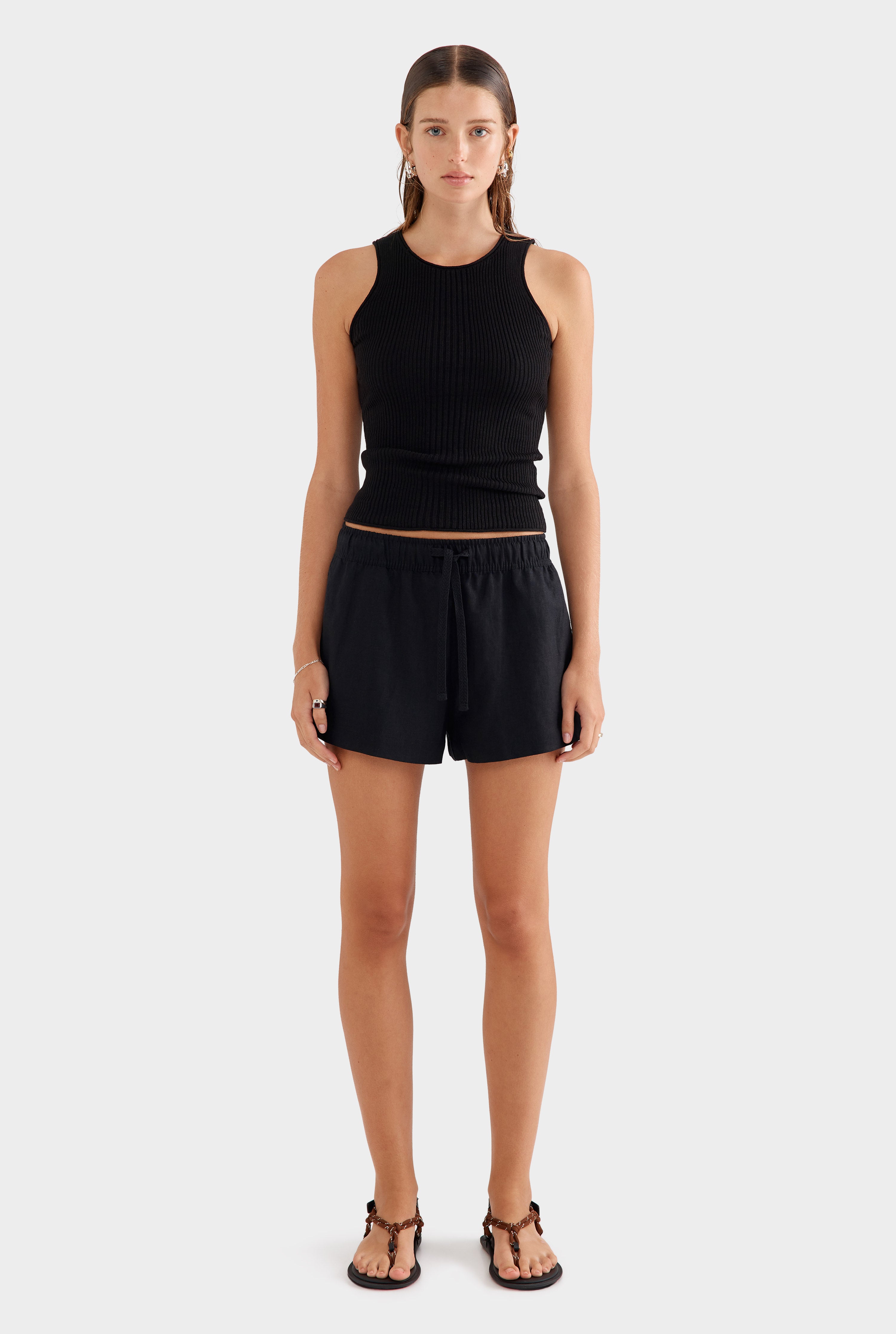 High Waisted Lounge Short - Black