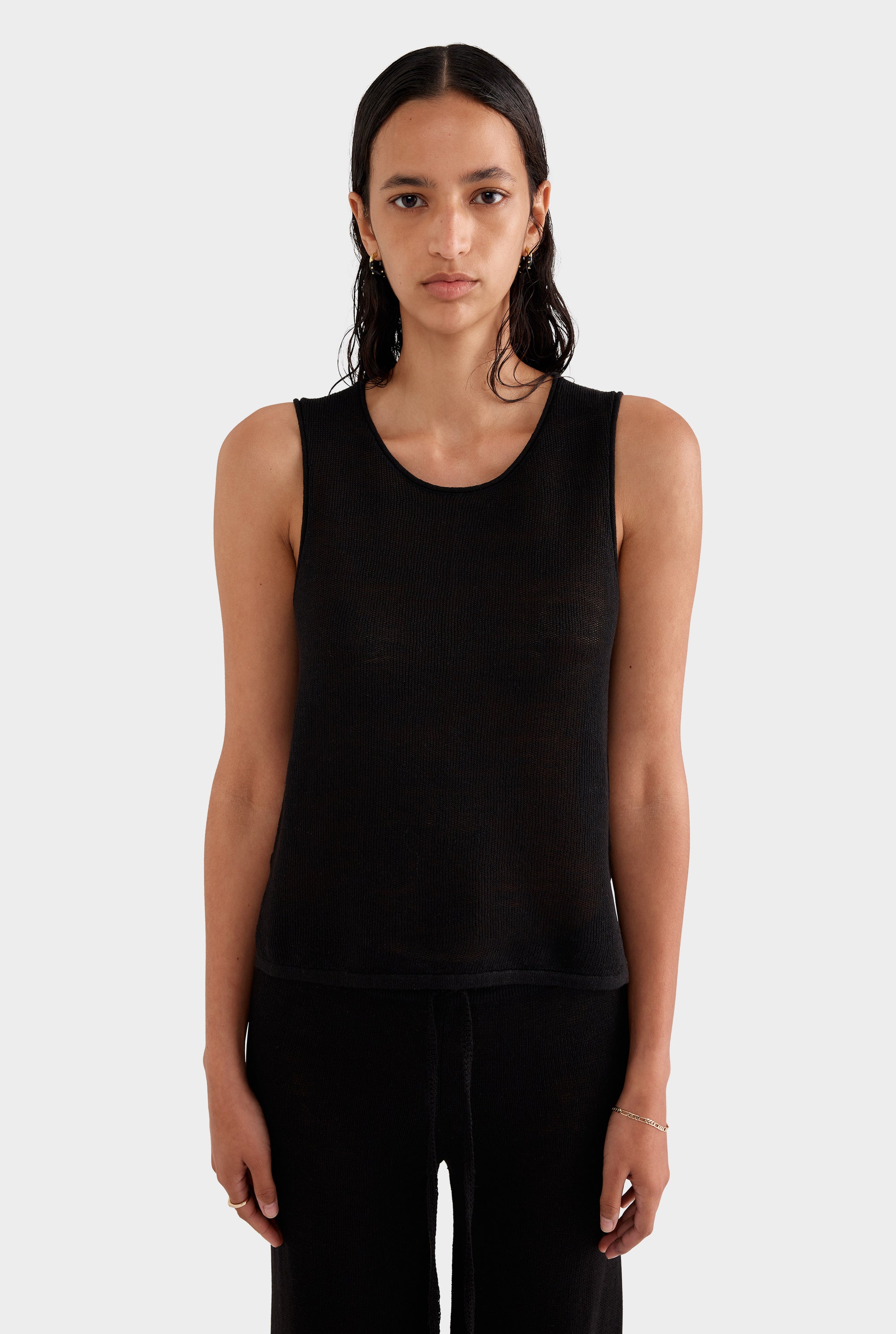 Linen Knitted Tank 2.0 - Black