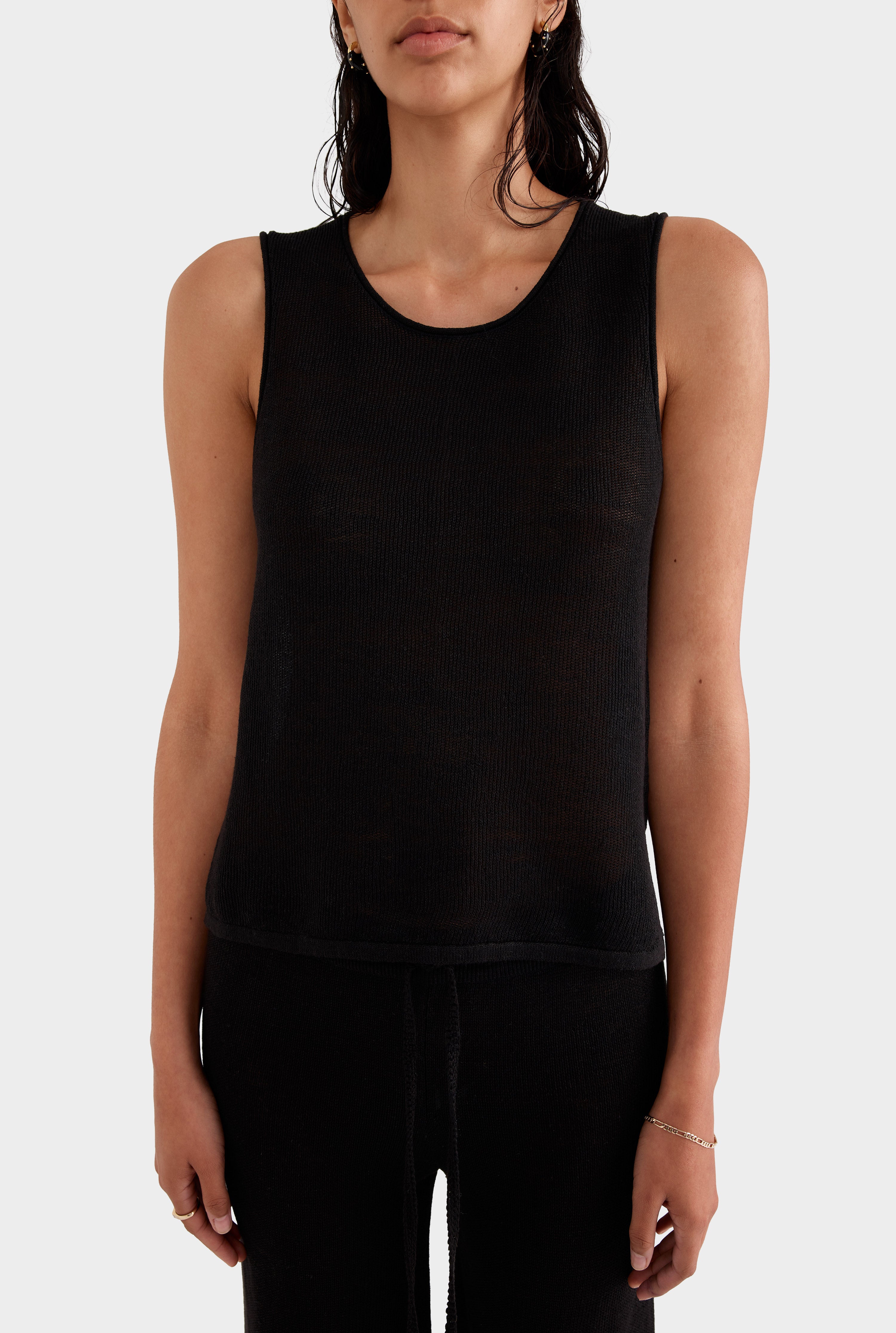 Linen Knitted Tank 2.0 - Black