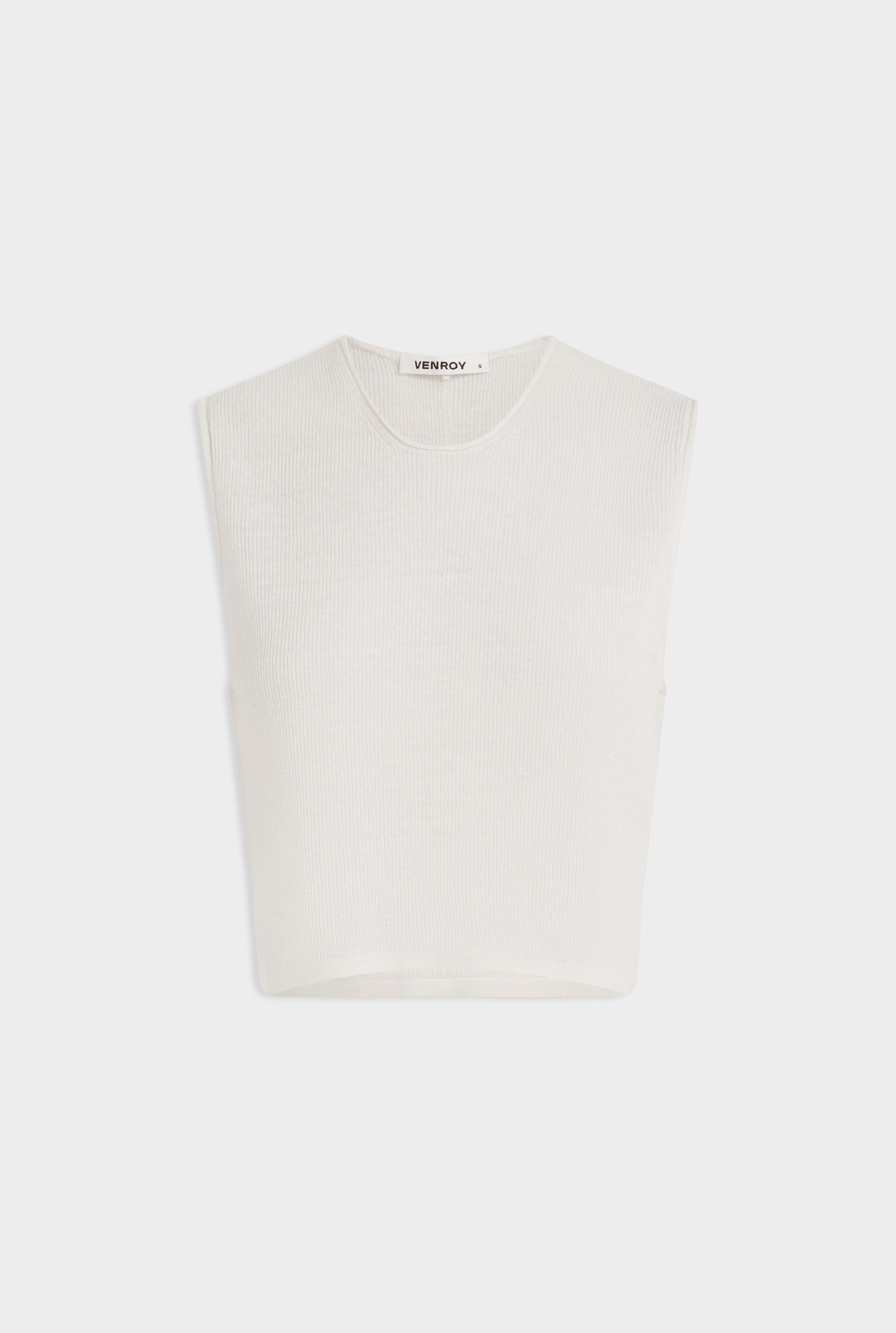 Rib Knitted Cropped Tank 2.0 - Off White