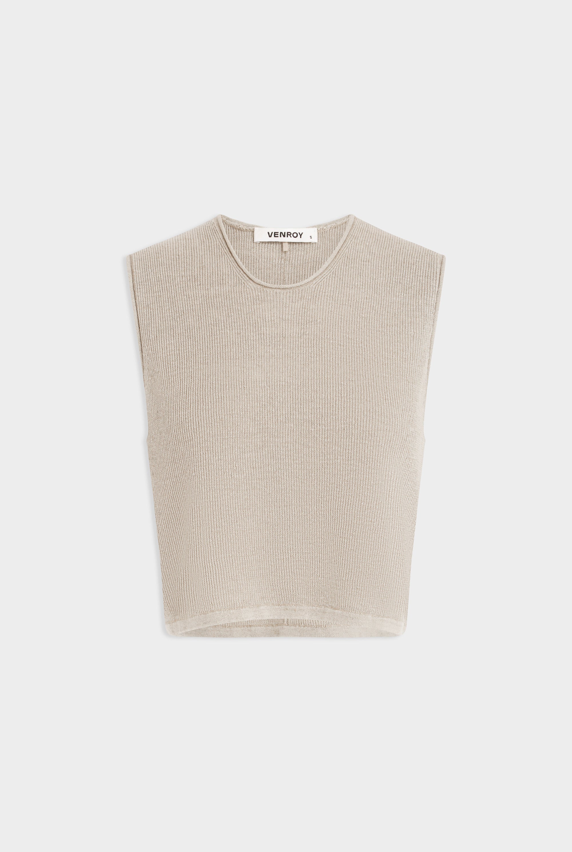 Rib Knitted Cropped Tank 2.0 - Taupe