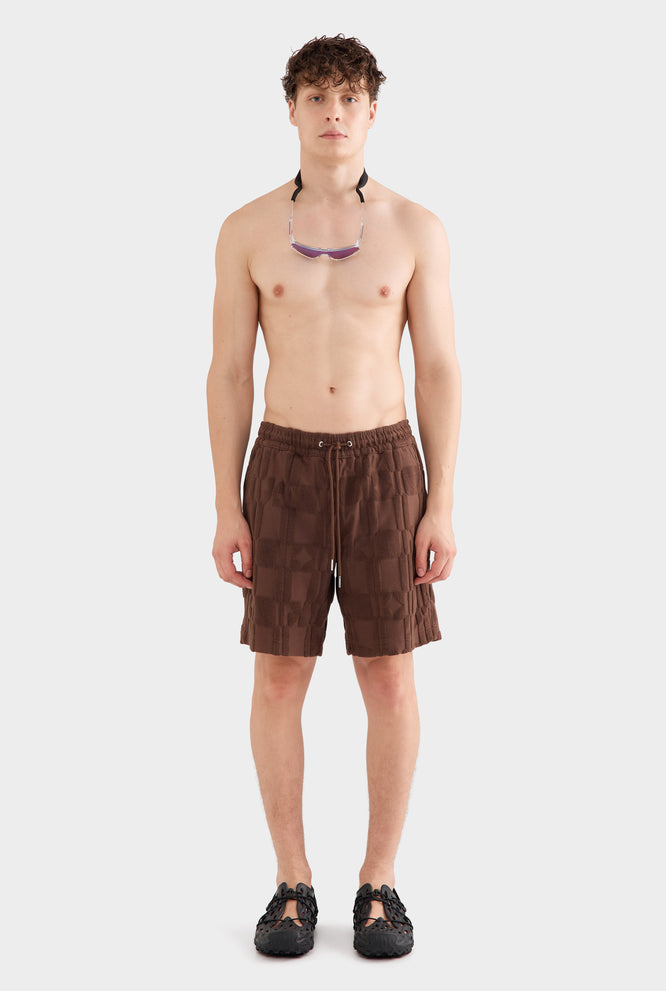 Jacquard Terry Bermuda Short - Chocolate