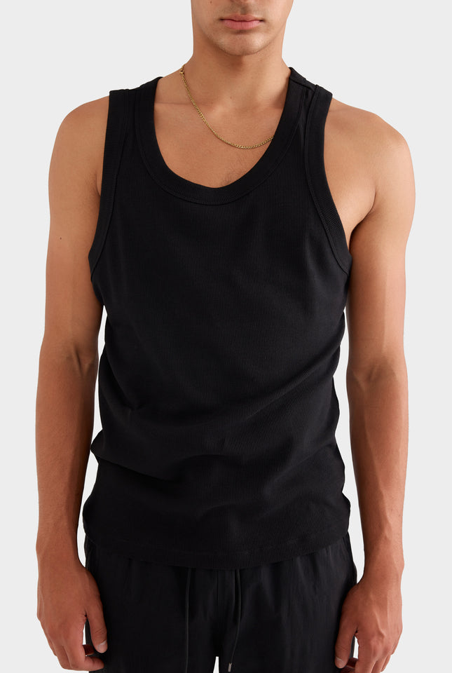 Jersey Rib Tank - Black (mens)