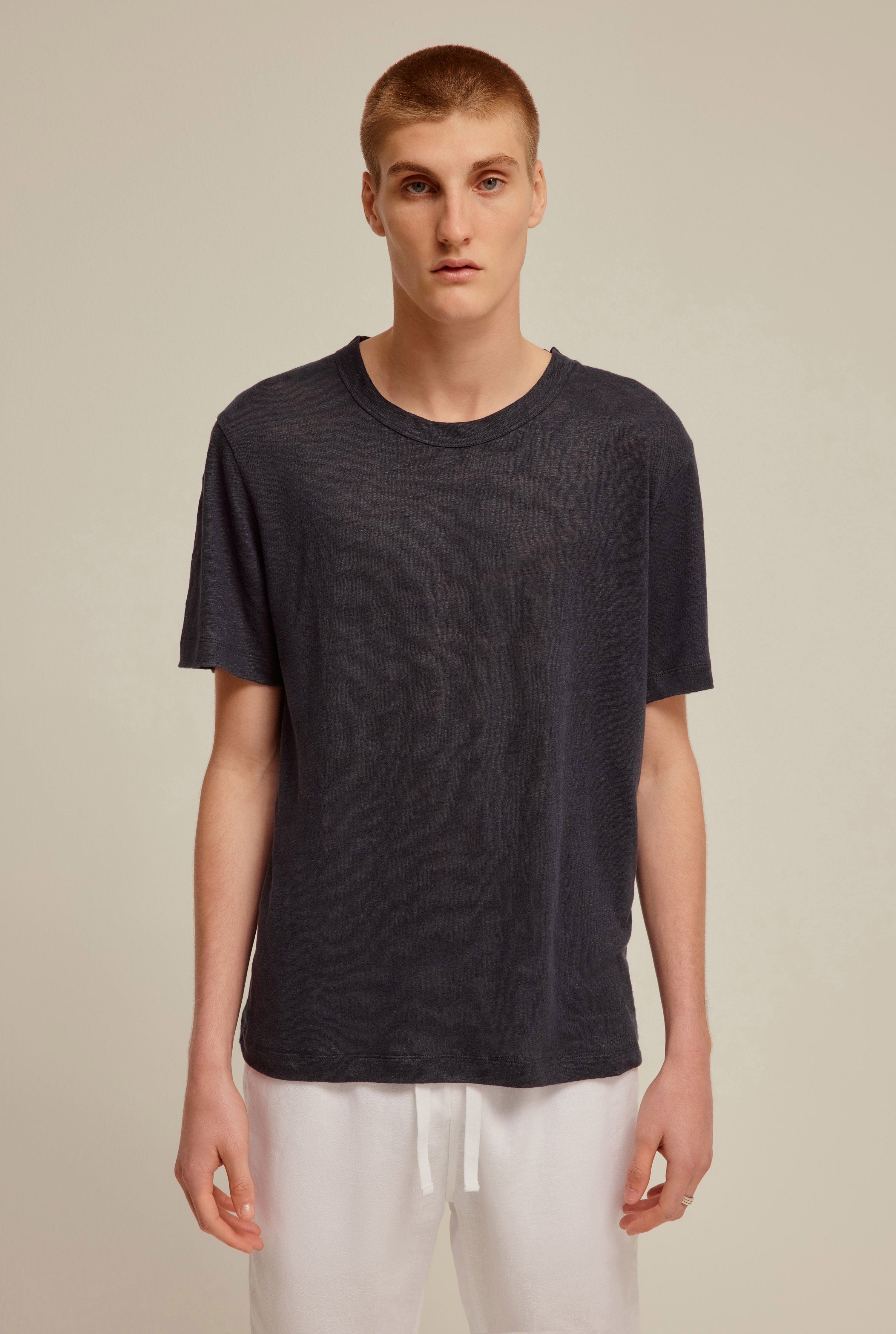 Linen T-Shirt - Navy