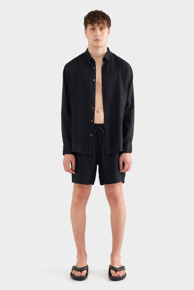 Linen Shirt - Black