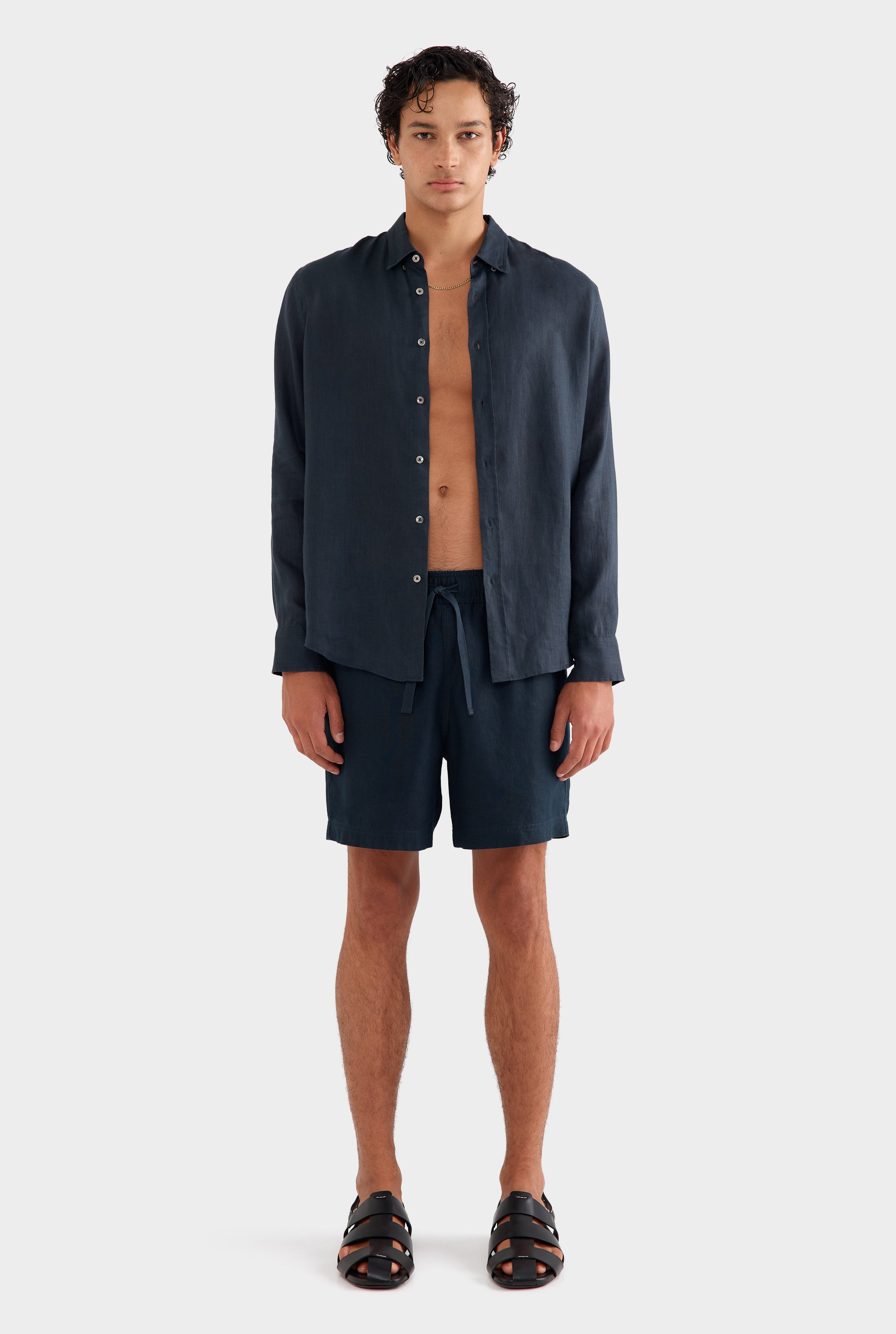 Linen Shirt - Navy