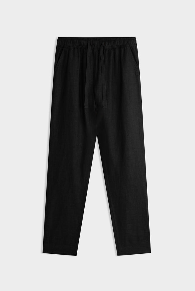 Linen Lounge Pant - Black