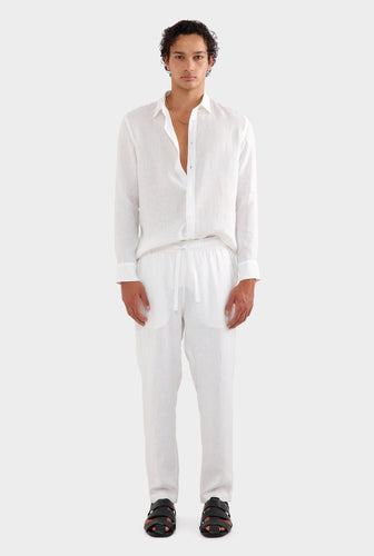 Linen Lounge Pant - White (New SKU)