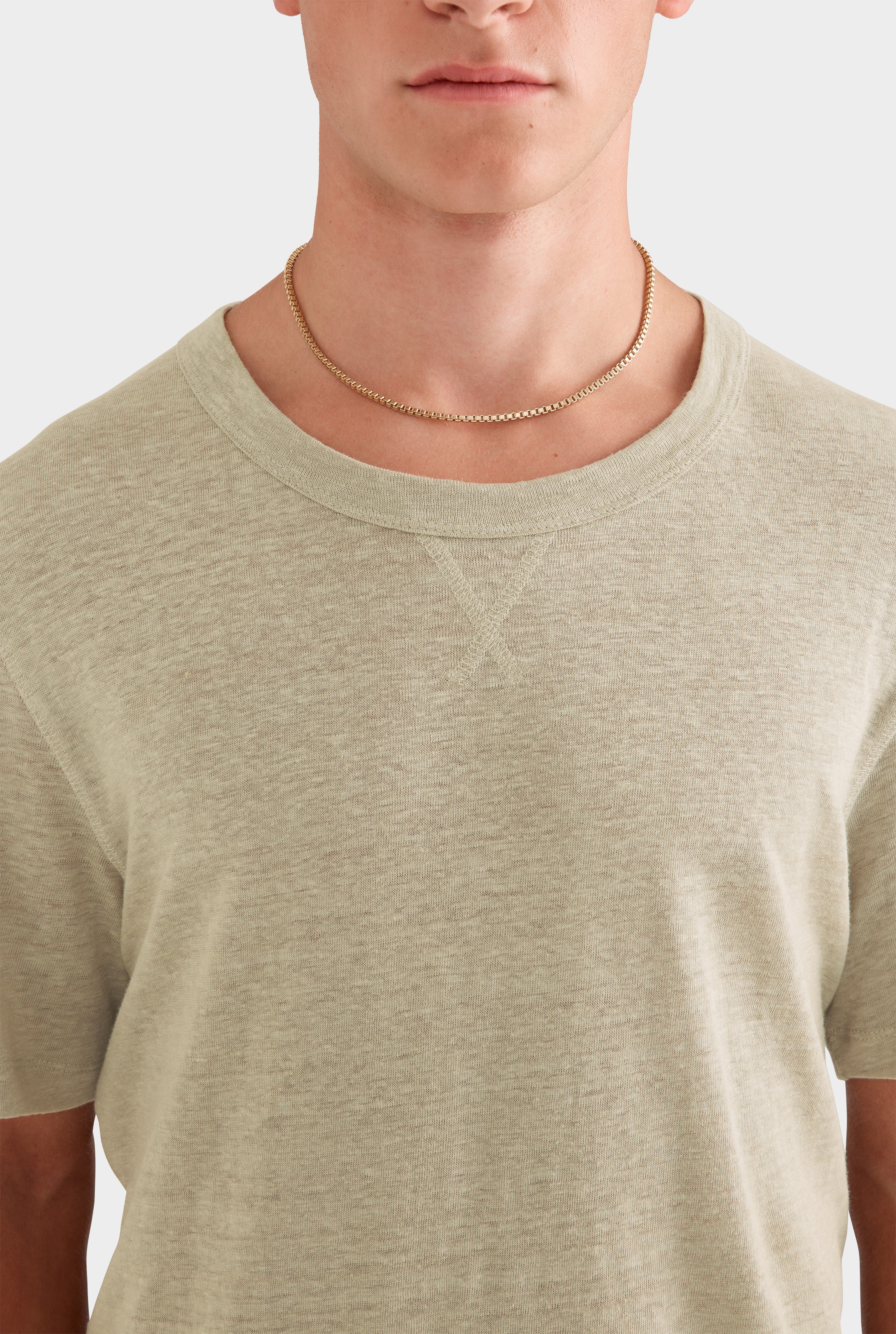 Coverstitch Linen T-Shirt - Sage