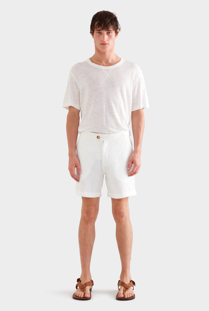 Side Tab Short - White