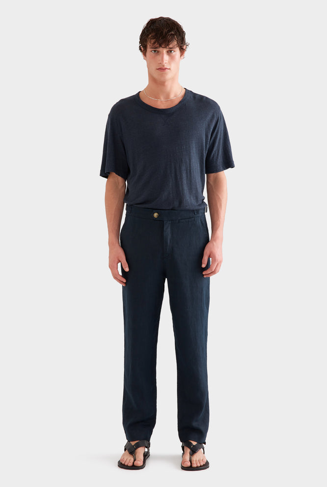 Side Tab Trouser - Navy