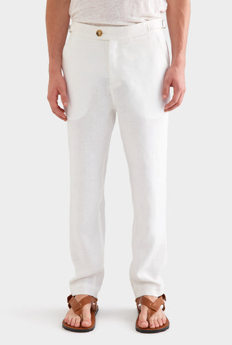 Side Tab Trouser - White