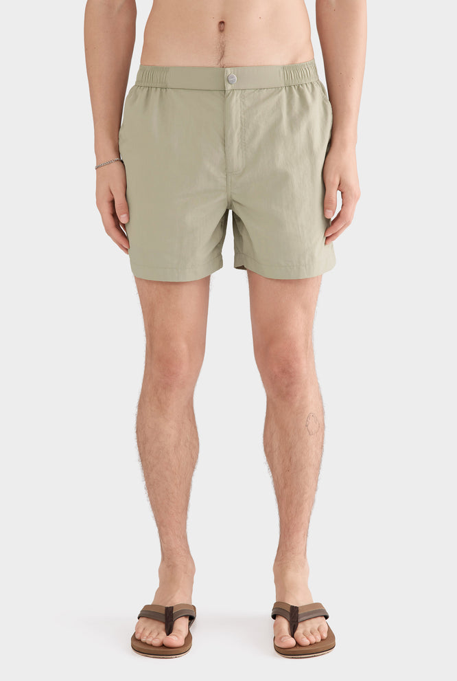 Solid Snaplock Swim Short - Black