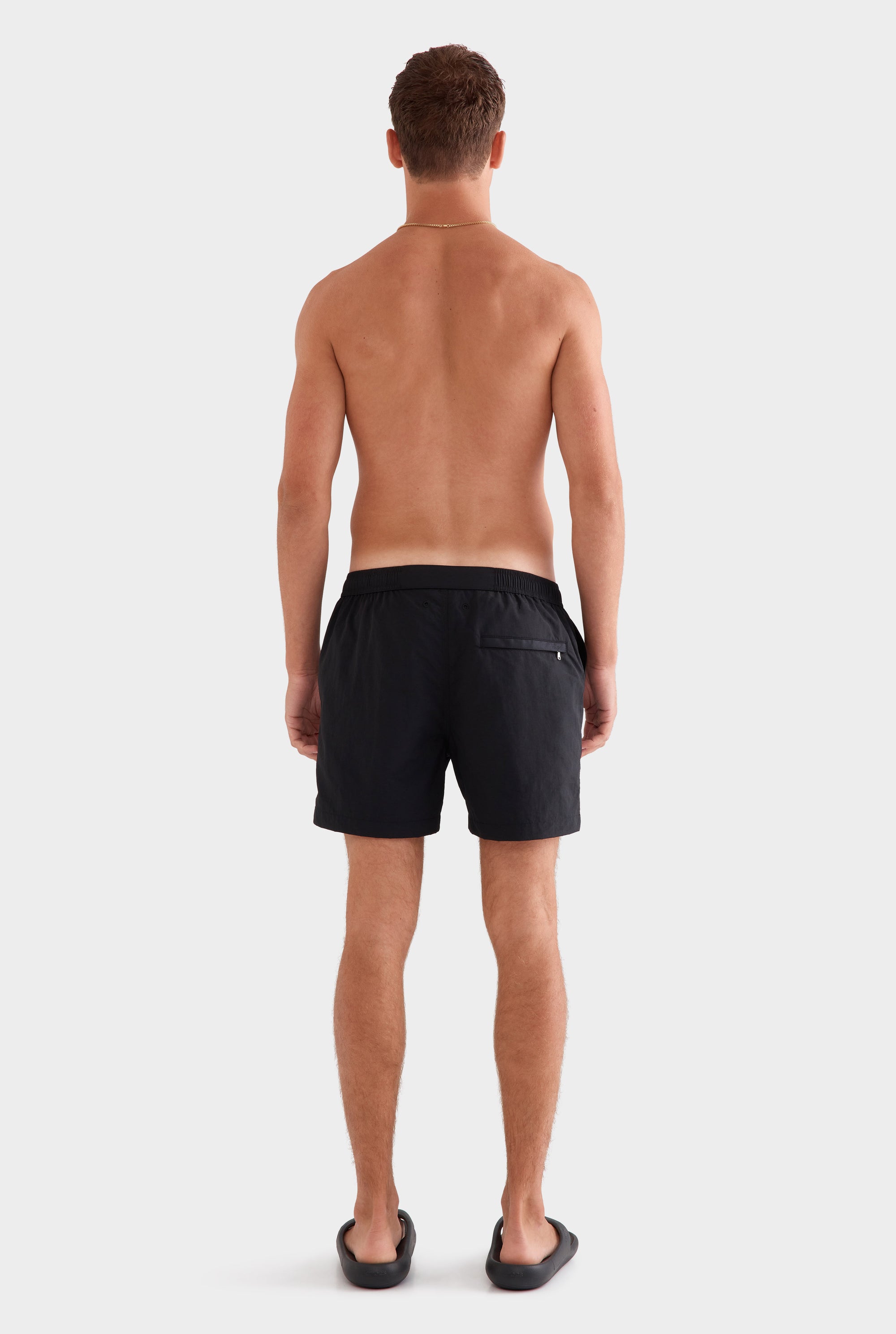 Solid Snaplock Swim Short - Black