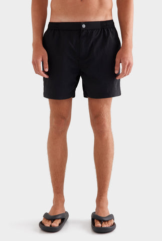 Solid Snaplock Swim Short - Black